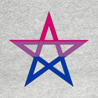 Bisexual Flag Pentagram (in black) T-Shirt